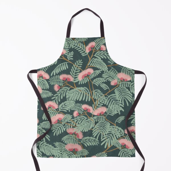 Item preview, Pink mimosa blooming trees Dark teal background designed and sold by trefail.
