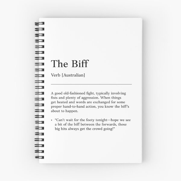 Item preview, The Biff |  Black on white | Funny Australian slang, phrase and humor definition designed and sold by Magic Mango.