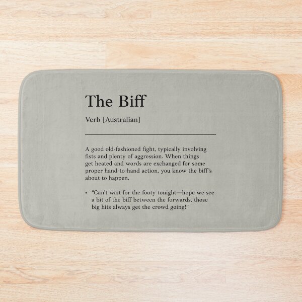 Item preview, The Biff |  Black on white | Funny Australian slang, phrase and humor definition designed and sold by Magic Mango.