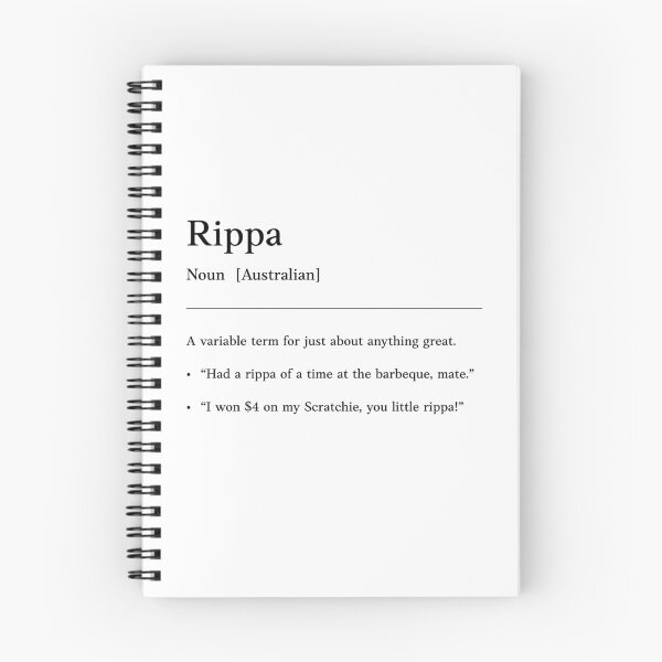 Item preview, Rippa |  Black on white | Funny Australian slang, phrase and humor definition designed and sold by Magic Mango.