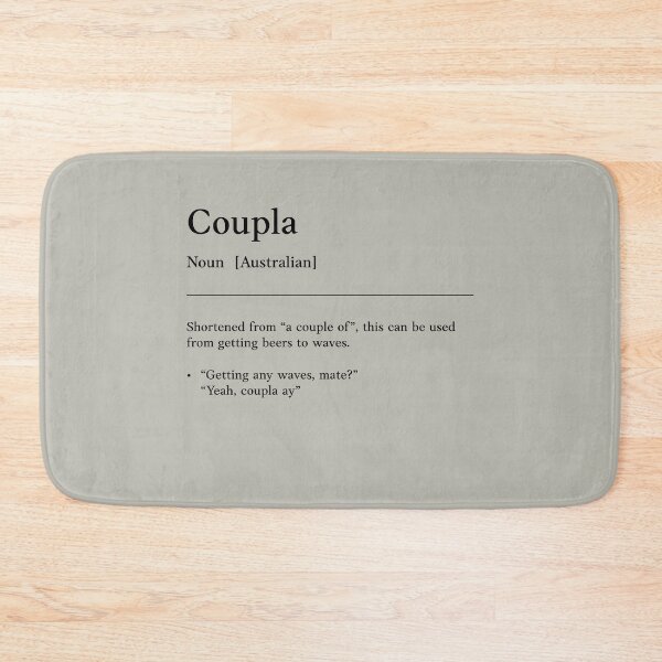 Item preview, Coupla |  Black on white | Funny Australian slang, phrase and humor definition designed and sold by Magic Mango.
