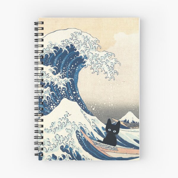 Item preview, The Great Wave Off Kanagawa with Black Cats designed and sold by MamboArt.