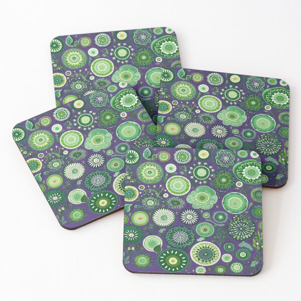 Item preview, Flowers on the green cornflower green abstract patterns designed and sold by JanChryzostom.