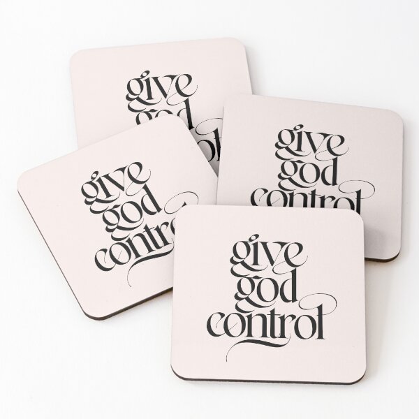 Item preview, Give God Control | Calligraphy Bible Verses Christian Faith Art designed and sold by  KnitLuv.
