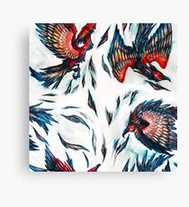 Majestic Flying Fantasy Phoenix Bird Pattern Canvas Print