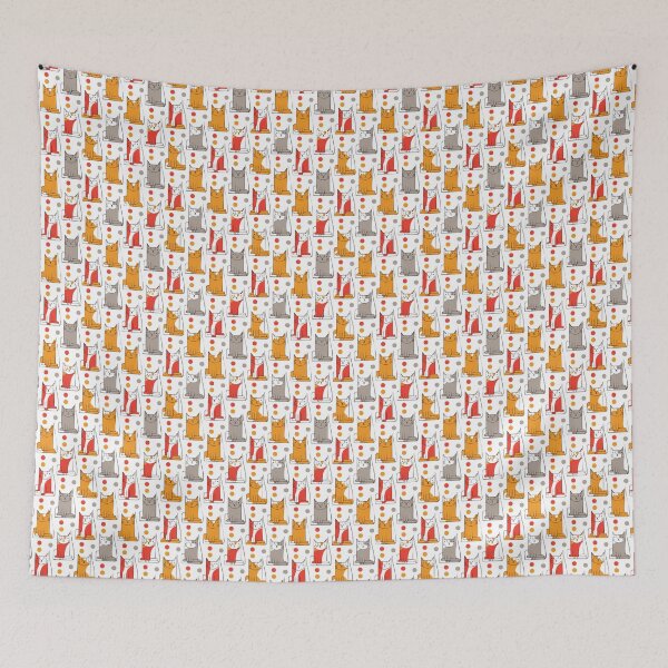 Item preview, cool cat pattern designed and sold by Fat Fish Canvas.