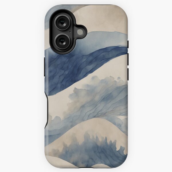 Vista previa del artículo con la obra «Ondas azules Wabi Sabi japonesas», diseñado y vendido por zaina.sho.