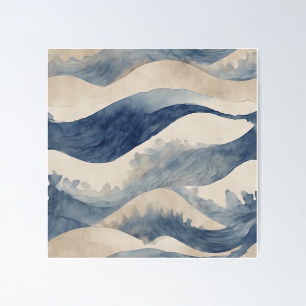 Item preview,  Wabi Sabi Blue Waves Japanese designed and sold by zaina.sho.