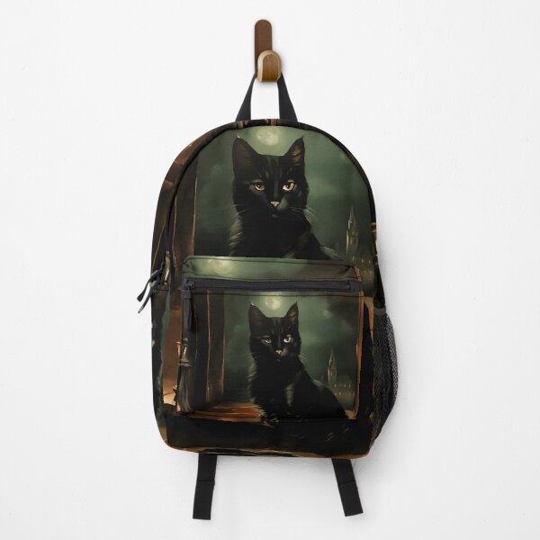 Item preview, Vintage Cat Art: Black Cat in a Gothic Setting | Noir Cat Art | Gothic Art | Cat Art | Cat Oil Painting designed and sold by UnhingedBird.