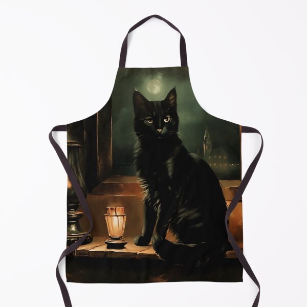 Item preview, Vintage Cat Art: Black Cat in a Gothic Setting | Noir Cat Art | Gothic Art | Cat Art | Cat Oil Painting designed and sold by UnhingedBird.