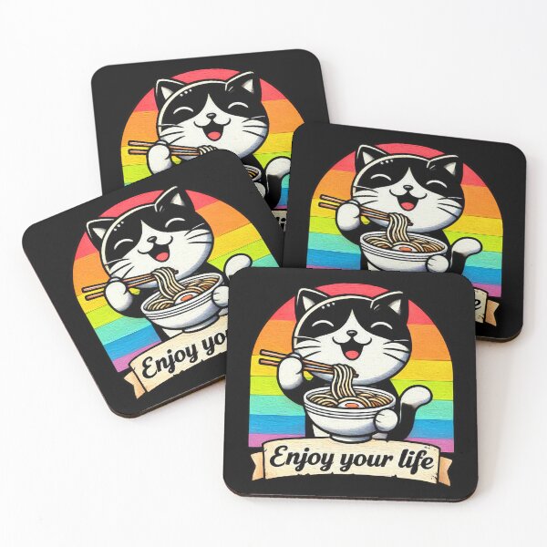 Item preview, Enjoy Your Life Cat meme Ramen Noodles designed and sold by plushism.