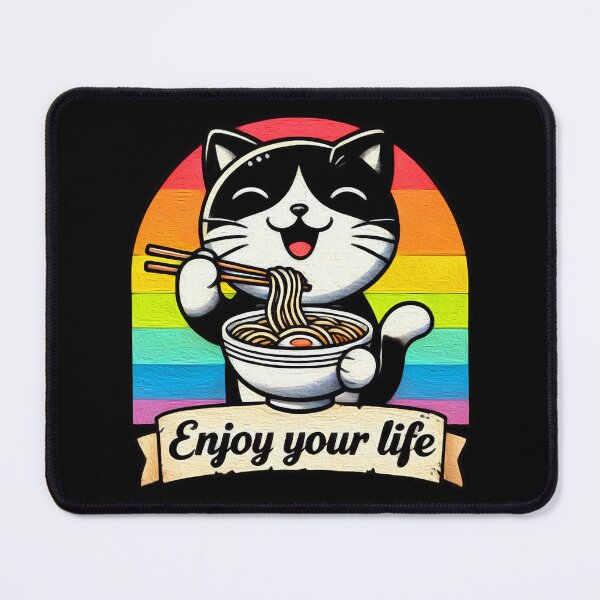 Item preview, Enjoy Your Life Cat meme Ramen Noodles designed and sold by plushism.