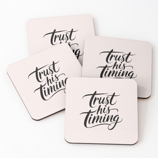 Item preview, Trust His Timing | Calligraphy Bible Verses Christian Faith Art designed and sold by  KnitLuv.