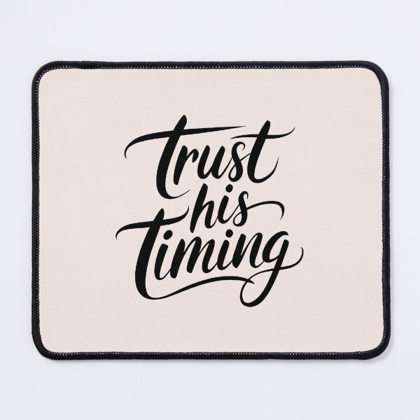 Item preview, Trust His Timing | Calligraphy Bible Verses Christian Faith Art designed and sold by KnitLuv.