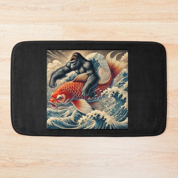 Item preview, A lively gorilla riding an auspicious rising carp designed and sold by B-GORIRA.