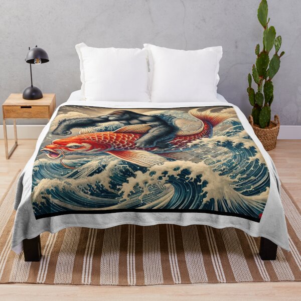 Item preview, A lively gorilla riding an auspicious rising carp designed and sold by B-GORIRA.