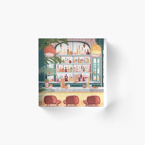 Artikelvorschau, Cocktail Bar Retro Boho Illustration Kitchen Art entworfen und verkauft von MamboArt.
