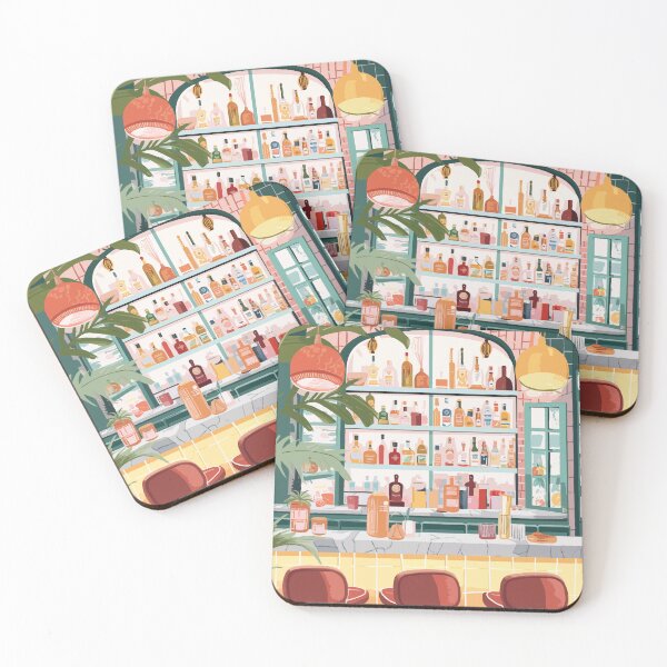 Item preview, Cocktail Bar Retro Boho Illustration Kitchen Art designed and sold by MamboArt.