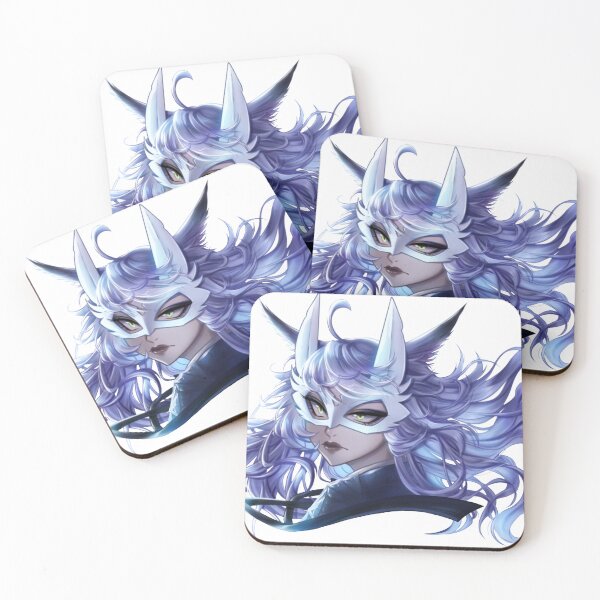 Item preview, Anime Cat Girl with wolf Mask, Blue Mage designed and sold by AzareeaArt.