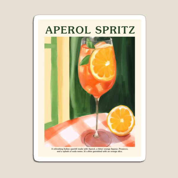 Item preview, Orange Spritz, Cocktail Poster Kitchen Art Aperitivo designed and sold by MamboArt.