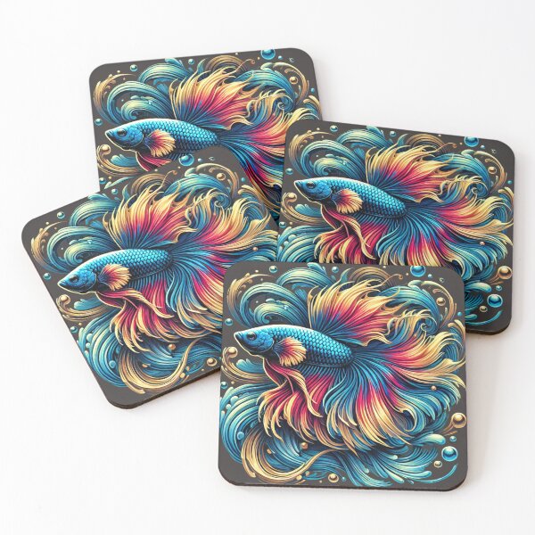 Item preview, Elegant Flowing Betta Fish - Vibrant Aquatic Art designed and sold by Kts20.