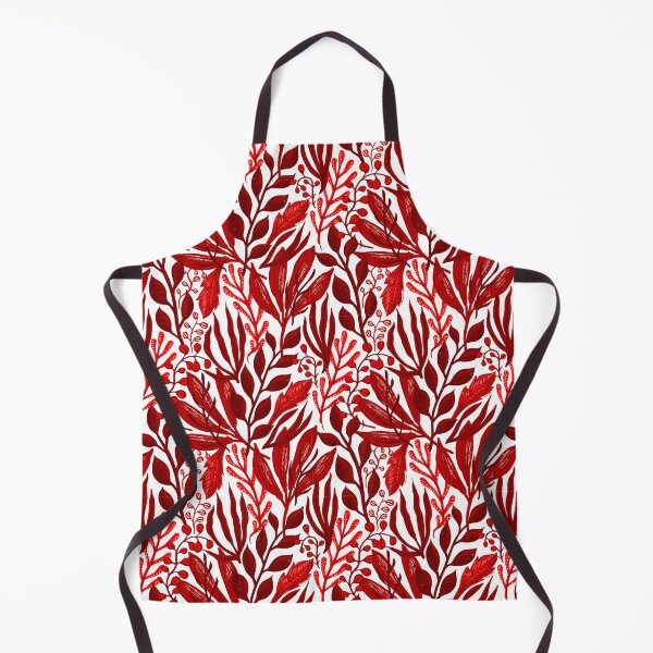 Item preview, Cherry Red Seamless Leaf Pattern designed and sold by humnoo.