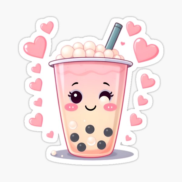 Vista previa del artículo con la obra «Pegatina de Kawaii Boba Bliss.», diseñado y vendido por Pranabs898.