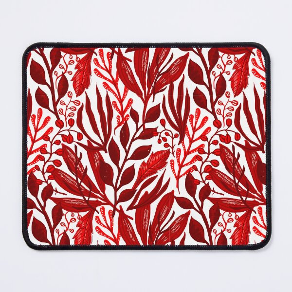 Item preview, Cherry Red Seamless Leaf Pattern designed and sold by humnoo.