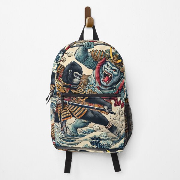 Item preview, Ukiyo-e style depiction of the battle between gorillas and demons designed and sold by B-GORIRA.