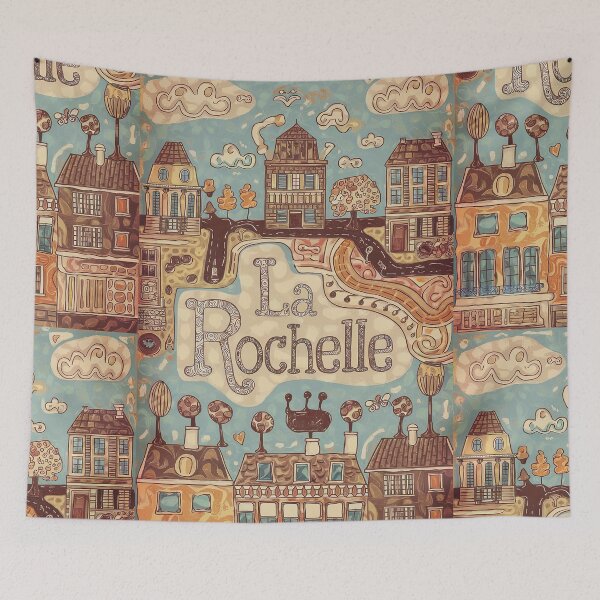 Item preview, La Rochelle City of France Whimsical Retro Doodle Art designed and sold by Witty Shirts.