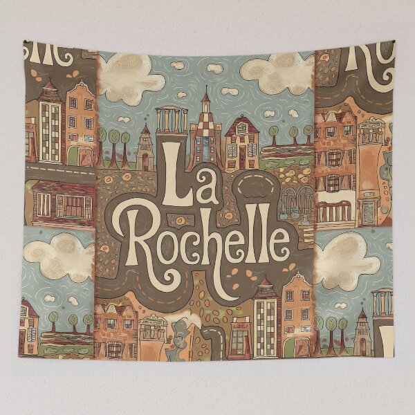 Item preview, La Rochelle City of France Whimsical Retro Doodle Art designed and sold by Witty Shirts.