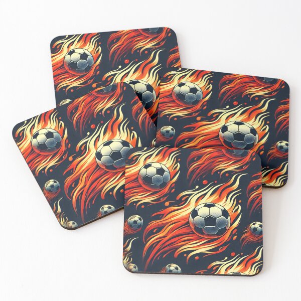Item preview, Glory Flames - Fiery Soccer Ball Flames Pattern designed and sold by Traloch O'Laoi.