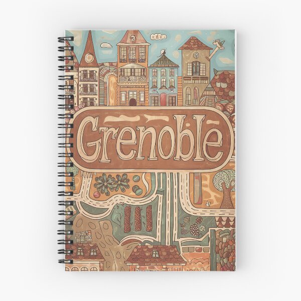 Item preview, Grenoble City of France Whimsical Retro Doodle Typography Art designed and sold by Witty Shirts.