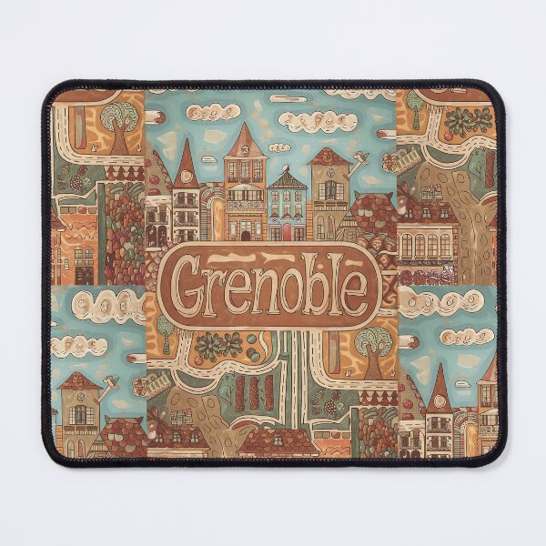 Item preview, Grenoble City of France Whimsical Retro Doodle Typography Art designed and sold by Witty Shirts.