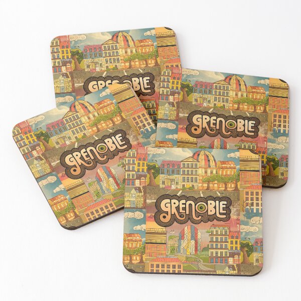 Item preview, Grenoble City of France Whimsical Retro Doodle  Art designed and sold by Witty Shirts.