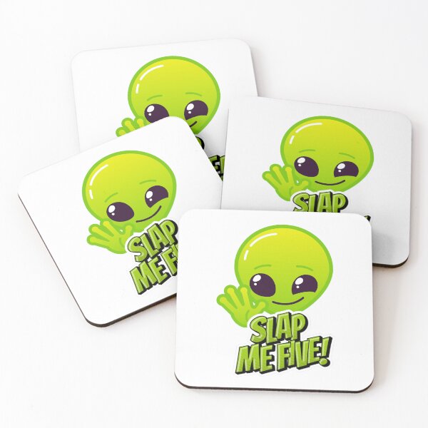 Item preview, SLAP ME FIVE! Alien's Green Cheerful Smile designed and sold by SplashTastic.