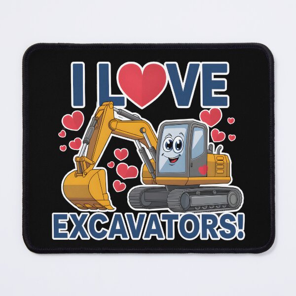 Item preview, I love excavators - heart digging digger designed and sold by wzetart.
