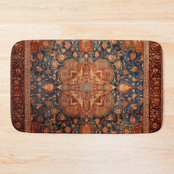 Item preview, Antique Persian Rug Blue And Ginger designed and sold by GrinGalore.