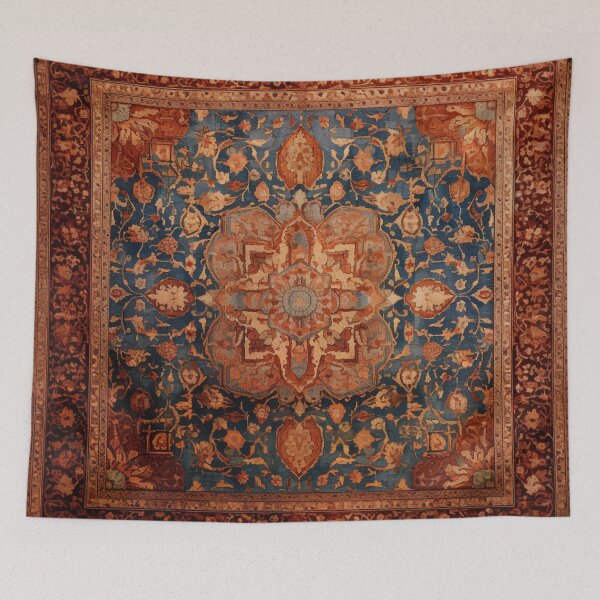 Item preview, Antique Persian Rug Blue And Ginger designed and sold by GrinGalore.