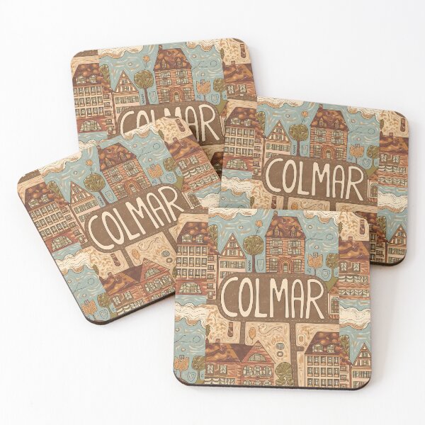 Item preview, Colmar City of France Whimsical Retro Doodle Art designed and sold by Witty Shirts.