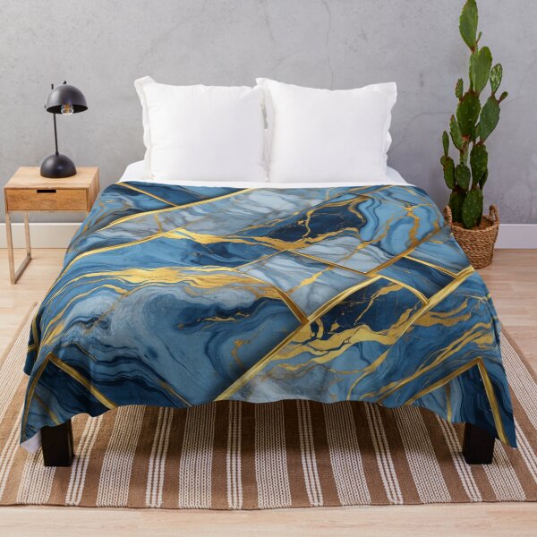 Item preview, Abstract blue and gold marble texture background designed and sold by Giuseppe Cammino.