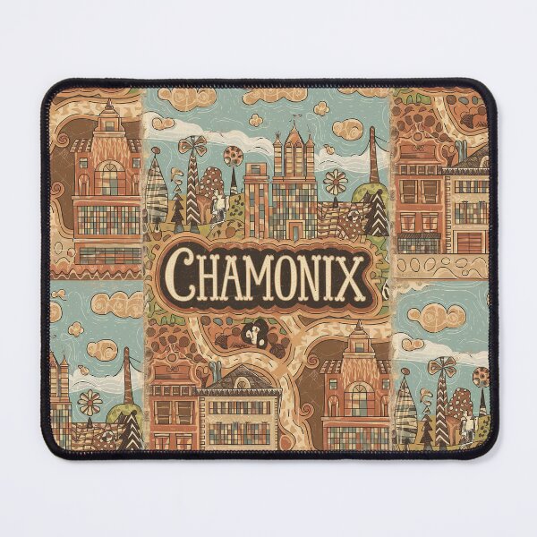 Item preview, Chamonix City of France Whimsical Retro Doodle Art designed and sold by Witty Shirts.