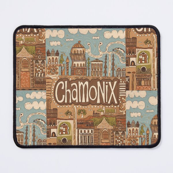 Item preview, Chamonix City of France Whimsical Retro Doodle Art designed and sold by Witty Shirts.