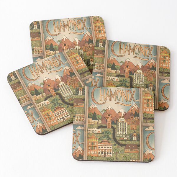 Item preview, Chamonix City of France Whimsical Retro Doodle Art designed and sold by Witty Shirts.