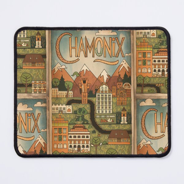 Item preview, Chamonix City of France Whimsical Retro Doodle Art designed and sold by Witty Shirts.