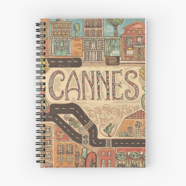 Item preview, Cannes City of France Whimsical Retro Doodle Art designed and sold by Witty Shirts.