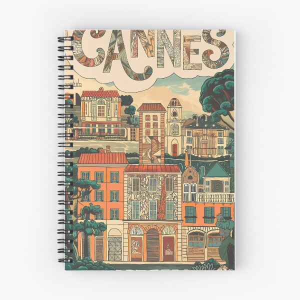 Item preview, Cannes City of France Whimsical Retro Doodle Art designed and sold by Witty Shirts.