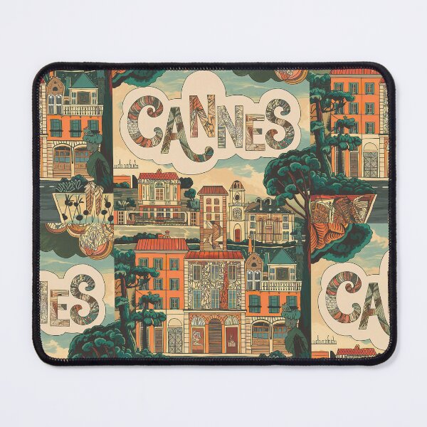 Item preview, Cannes City of France Whimsical Retro Doodle Art designed and sold by Witty Shirts.