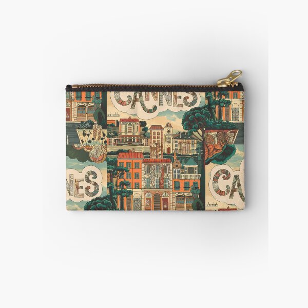 Item preview, Cannes City of France Whimsical Retro Doodle Art designed and sold by Witty Shirts.