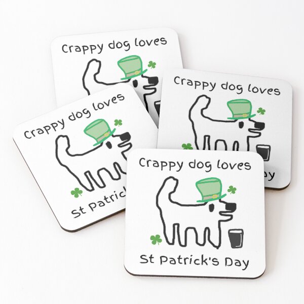 Item preview, Crappy dog loves St Patricks day - crappy dog, what's the craic? designed and sold by TheRubberOnion.
